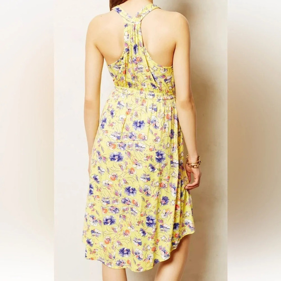 Anthropologie Weston Wear Laguna Racerback High Low Dress Yellow Floral Size S - Picture 6 of 7